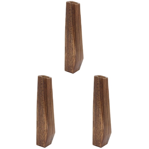 HOMEMAXS 3 Count Wooden Vase Interior Decor Desktop Decoration