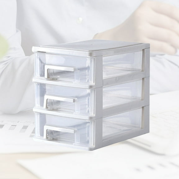 3 Layers Drawer Storage Box Organization Small Drawers Office White