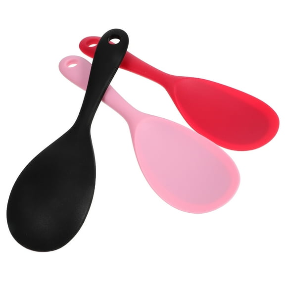 TABLZONE Silicone Rice Paddle for Cooking and Serving 3Pcs 8.9X2.8X0.2In