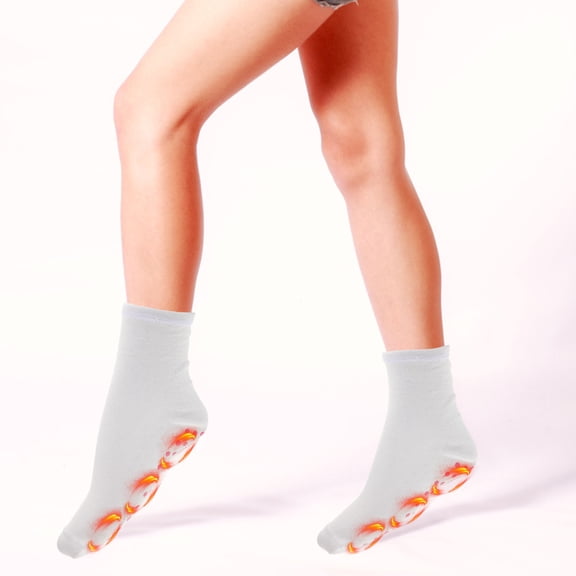SILENRADAWN Self-Heating Massage Socks White Cotton Warm for Winter Wear