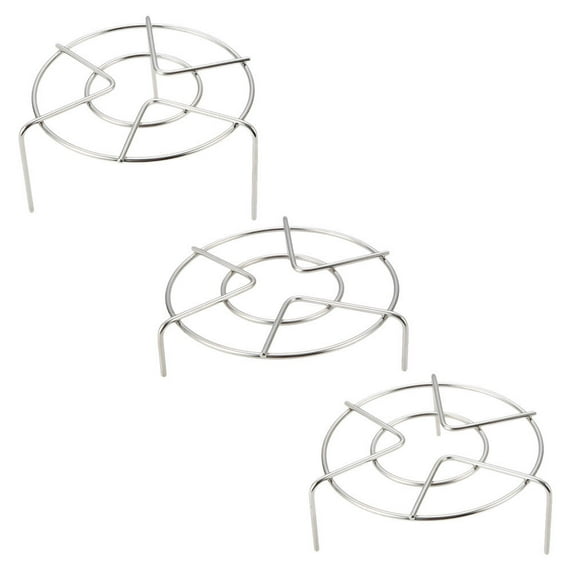 HOMEMAXS 3 Pcs Air Wire Steam Rack Pot Stand Kitchen Tool 15X8CM Silver