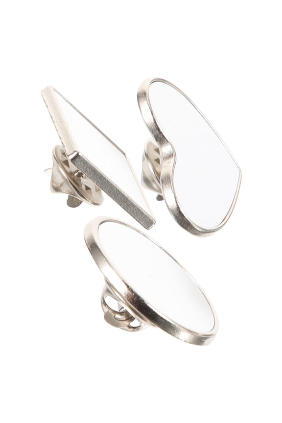 3Pcs Thermal Transfer Brooch Pins Zinc Alloy Blank for DIY Custom Collar and Lapel Use