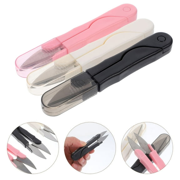 HOMEMAXS 3 Pcs Cloth Scissors with Cover Cross-stitch Household Tool