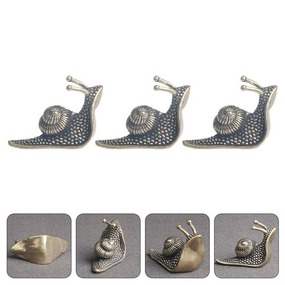 VERDANVERSE Decorative Garden Snail Figures Snail-shaped Statue Brass Assorted Color 3Pcs