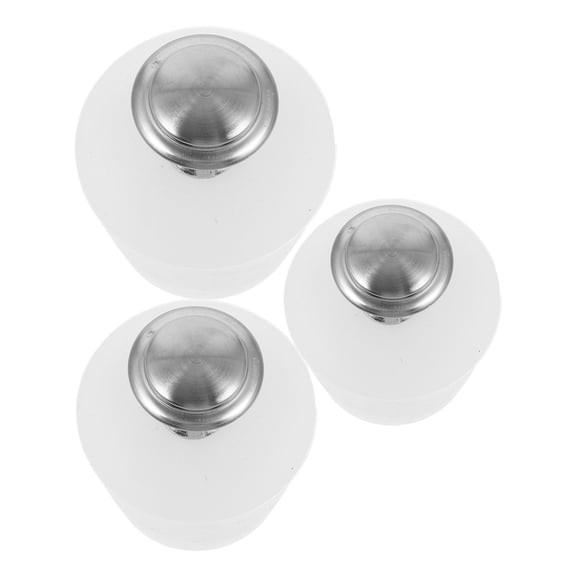HOMEMAXS 3 Pcs Covers Bathtub Leak-proof Silicone Stopper 5.70X5.60X5.60CM White