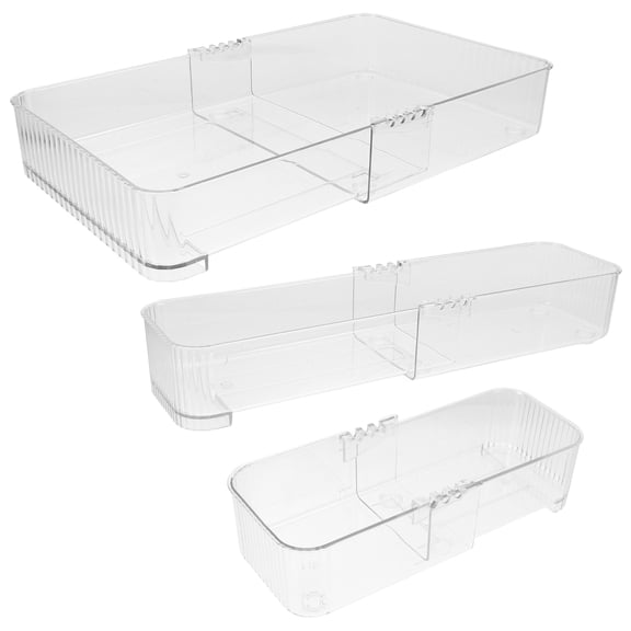 VERDANVERSE Organizer Tray Transparent Pet 3Pcs Rounded Corners