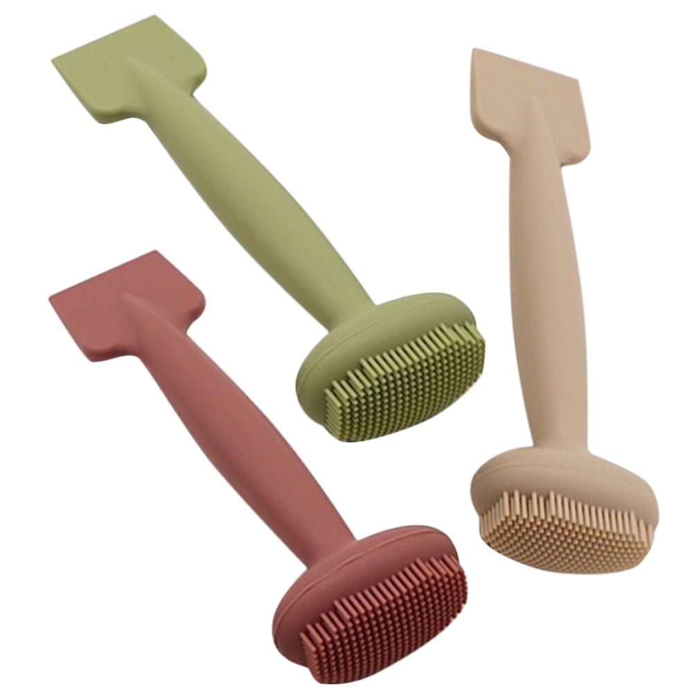 HOMEMAXS 3 Pcs Face Spatula Sponge Double-ended Silicone Facial Cleansing Brush 3pcs