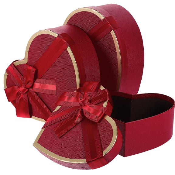 HOMEMAXS 3 Pcs Gift Box Red Boxes with Lids for Present Decorative Valentine Gifts Men Lipstick