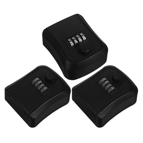HOMEMAXS 3 Pcs Key Safe Lockboxes for 9.40X7.90X4.50CM Black