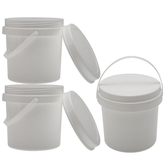 HOMEMAXS 3 Pcs Kids Food Storage Bucket Toy Organizers Baby 12.50X11.80X11.00CM White
