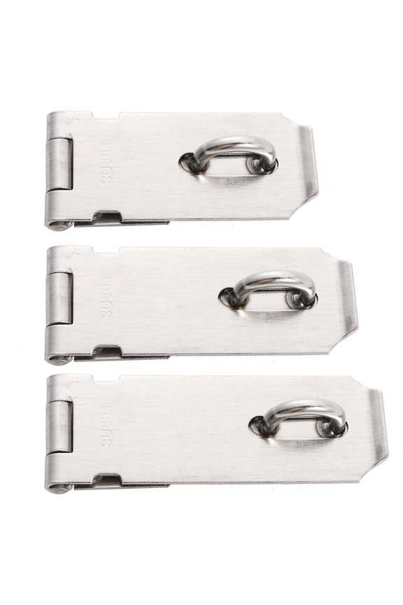Stainless Steel Door Latch Buckle Lock Accessories for Locking Use Durable Smooth Silver 3pcs 3inch