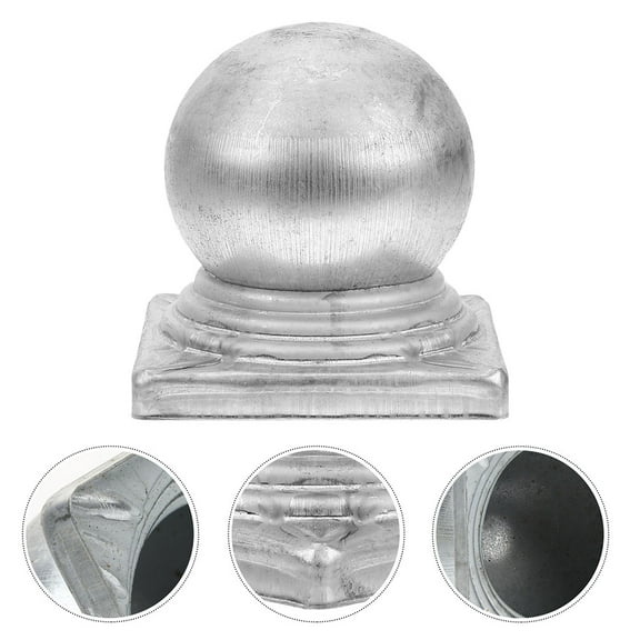 3 Pcs Metal Fence Post Caps Large Galvanized Stainless Silver