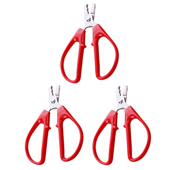 OULII 3Pcs Red Multi Function Nut Cracking Tool Metal Sheller with Ergonomic Handle