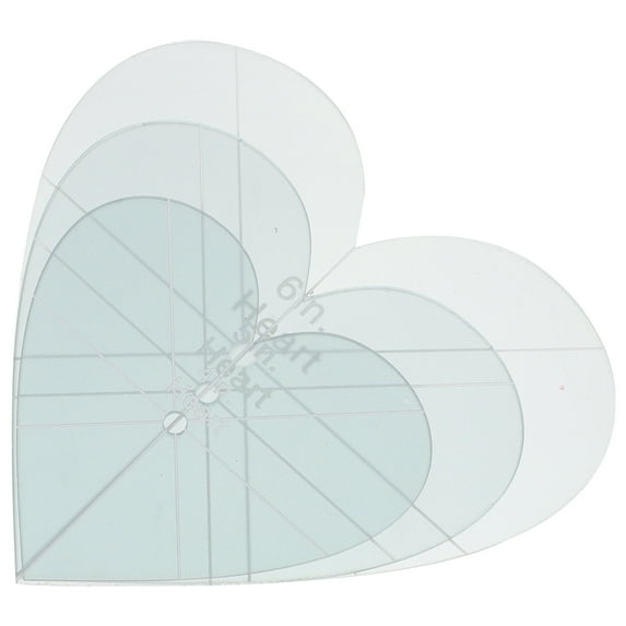 3 Pcs Patchwork Ruler Heart Quilting Templates Rulers Sewing Grey