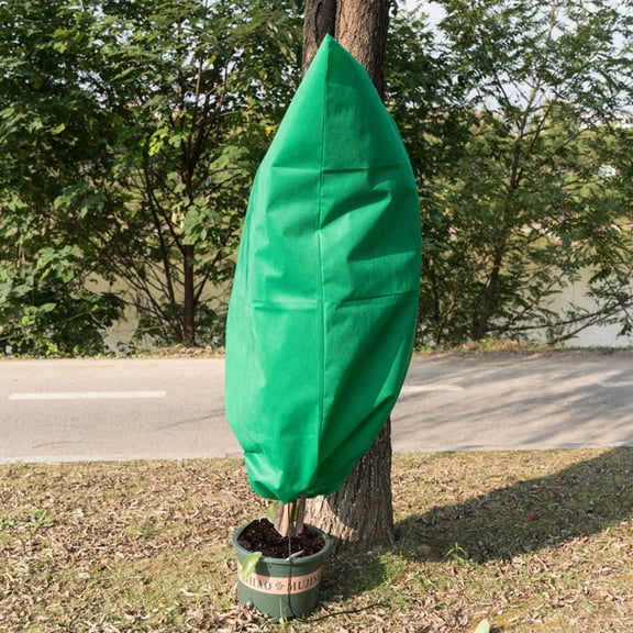 VERDANVERSE 3Pcs Outdoor Plant Covers for Winter Freeze Protection Breathable Durable Green Fabric