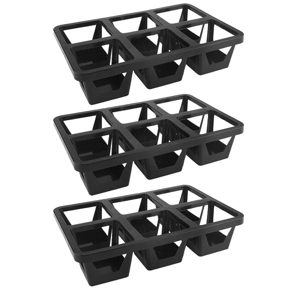 BEADCEST 3Pcs Breathable Plastic Plant Pot Carrier for Succulent and Small Flowers Black
