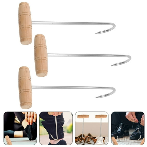 VERDANVERSE Boot Hooks Silver 3Pcs 11.8x4.3in Stainless Steel