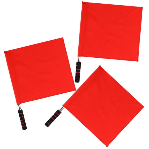 HOMEMAXS  3 Pcs Signal Flag Waving Flags for Racing Red Referee Sports Handheld