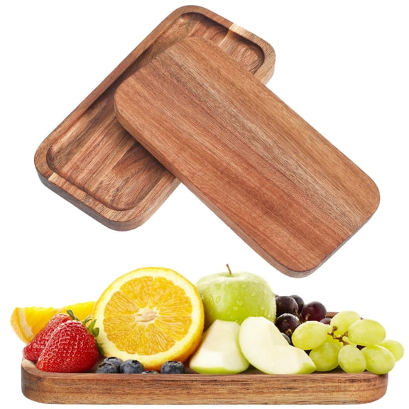 3 Pcs Snack Serving Tray with Handles Wooden Pallet 20.00X10.50X1.50CM