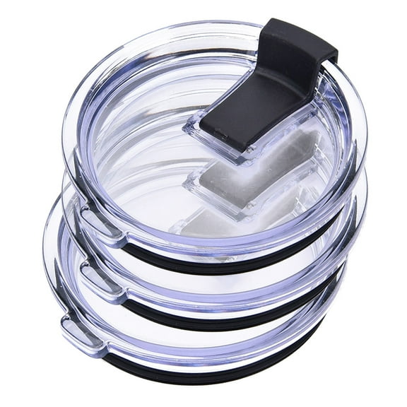HOMEMAXS 3 Pcs Tumbler Flip Straw Lid Replacement Square Air Conditioning Coffee Mugs Travel Transparent