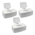 thumbnail image 1 of 3 Pcs Wet Wipes Storage Box Home Office Dispenser Travel White, 1 of 7