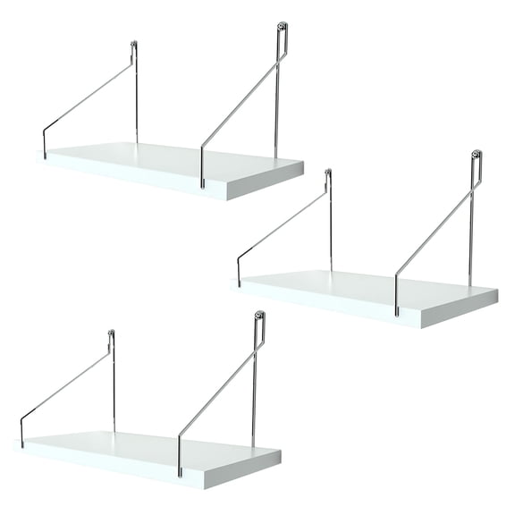 HOMEMAXS 3 Pcs White Wall Shelves Unit Shelf Multi-function Rack Space-saving