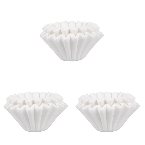 HOMEMAXS  3 Pieces Filter Paper Coffee Basket Natural Reusable Cone White