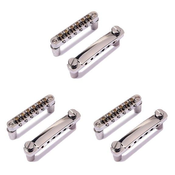 HOMEMAXS 3 Pieces Tailpiece Ball Bridge Guitar Saddle Kit SG Electric