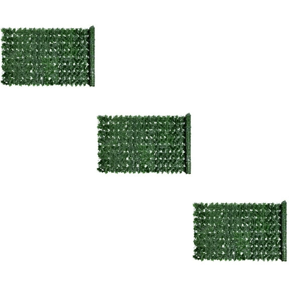 HOMEMAXS 3 Rolls Artificial Hedge Fake Garden Fence Privacy Screen Vine Wall for Balcony Outdoor Patio (Sweet Potato Leaves)