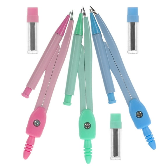 HOMEMAXS 3 Sets Compasses Notes Math Tool Kit Compartments Drafting Tools Child Student