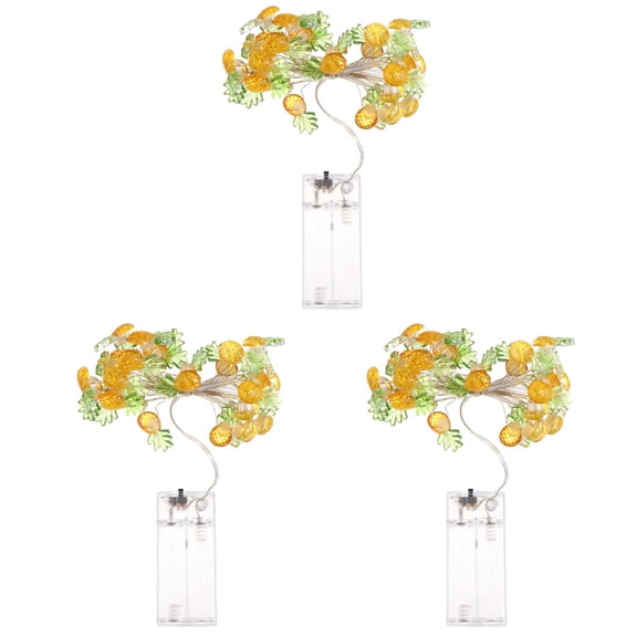 HOMEMAXS 3 Sets Pineapple Decor USB Fruit Lamp String Child 3x1.5CM Yellow