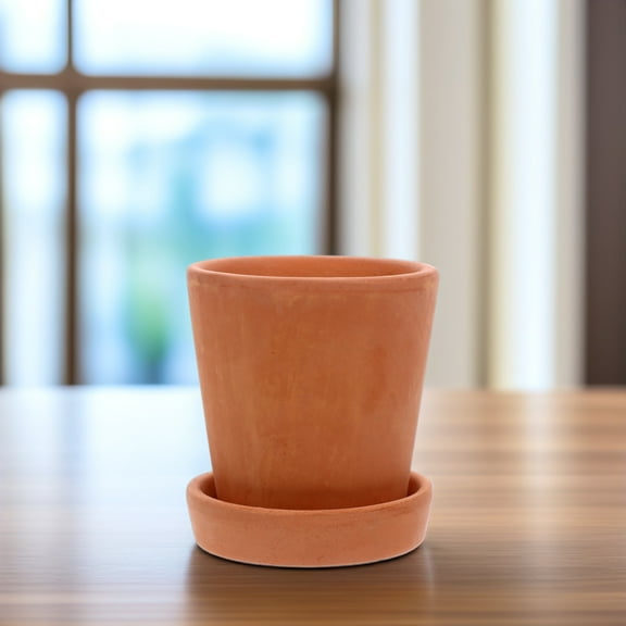 3 Sets Planter Painted Red Pottery Flower Succulent Maintenance Decorative Pots