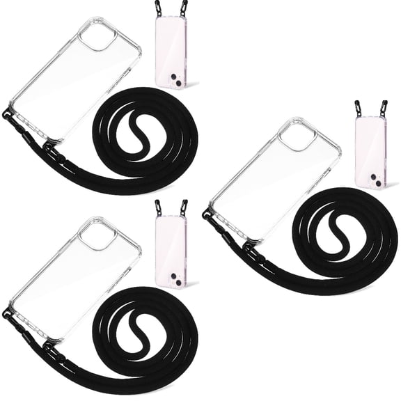 HOMEMAXS 3 Sets  Transparent Phone Case Cross Body Strap Phone Protector Compatible for IPhone 14