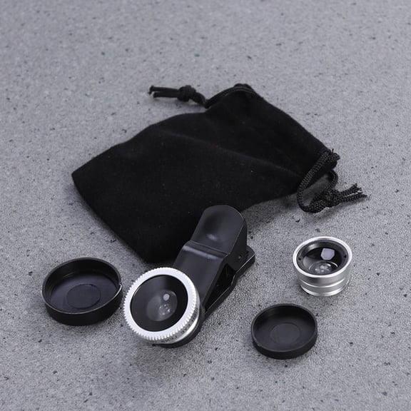 HOMEMAXS 3 in Fisheye Phone Lens Cell External Eyes for Accessory Silver