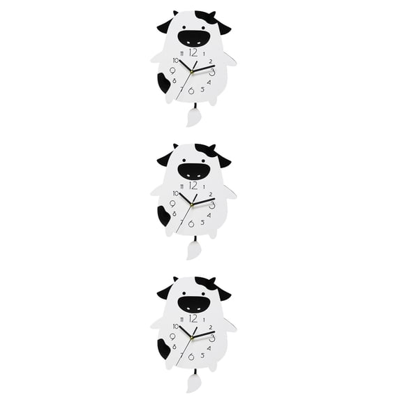 jojofuny Clear Number Reading Wall Clock in White for Indoor Use 3Pack 14.6x11in
