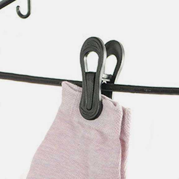 HOMEMAXS 30 Pcs ABS Plastic Clothesline Clips for Holding Clothes with Wind-Proof Design Black