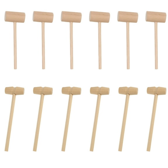 MOKKHNB Crab Leg Forks Wooden Hammers Log Color 30Pcs