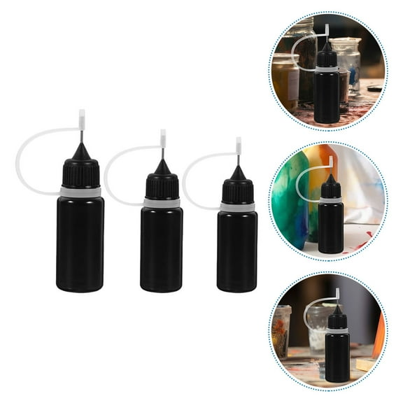 Minkissy 30Pcs Small Glue Bottles With Fine Tip Black Precision Dispensing For DIY Enthusiasts