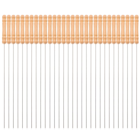 BEADCEST 30pcs Barbecue Stick Needles Stainless Steel for Grilling for Adults
