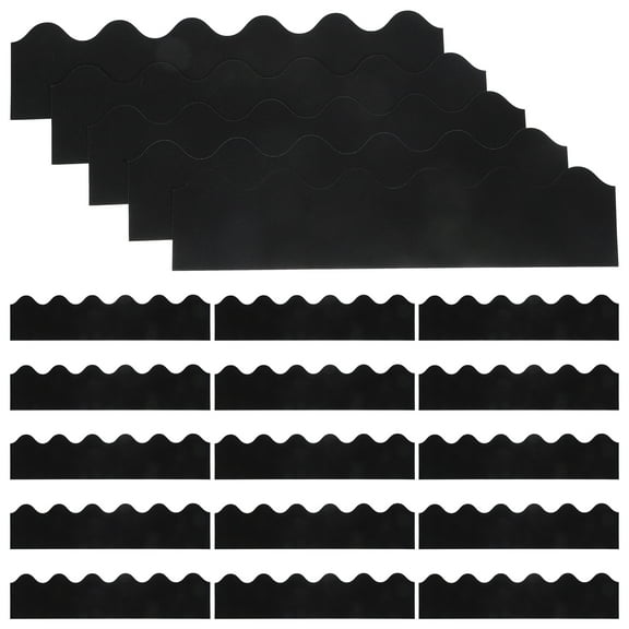 HOMEMAXS  30 Sheets Decorative Border Trim Bulletin Board Decorations Burlap Letters Black