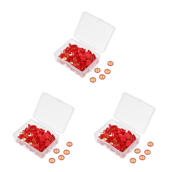 HOMEMAXS 300 pcs  Red Thumb Tacks Flat Thumb Tacks Cute Push Pins Decorative Push Pins For Cork Board Bulletin Board Flat Thumb Tacks