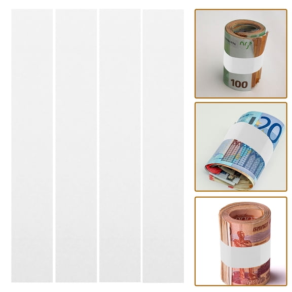 HOMEMAXS 300pcs Currency Straps for Cash Organization Paper Material White Color Suitable for