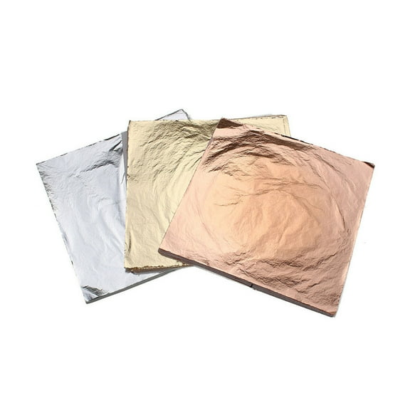 300pcs Gilding Foil Imitation Gold for DIY Art Crafts Furniture Decoration (Golden + Silver + Copper)