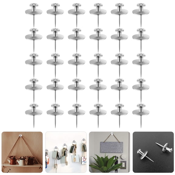 HOMEMAXS 30Pcs Decorative Push Pin Replaceable Pushpins Flat Top Thumbtacks Office Small Thumbtacks