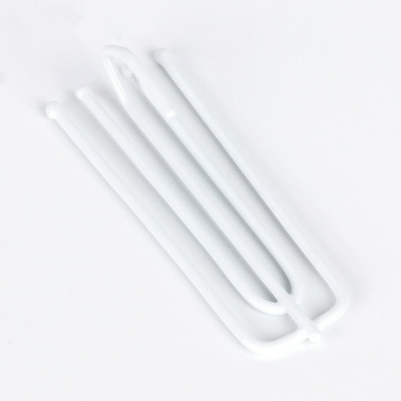 30Pcs White Stainless Steel Pinch Pleat Clips Hooks for Home Decoration 7.2X2.5X1.7In