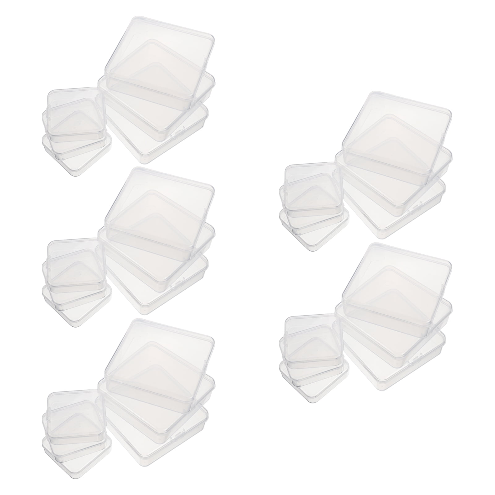 30pcs Transparent Rectangular Storage Container Multi-Functional PP Plastic Box Craft Supplies for Jewelry Small Items Organizing Storing