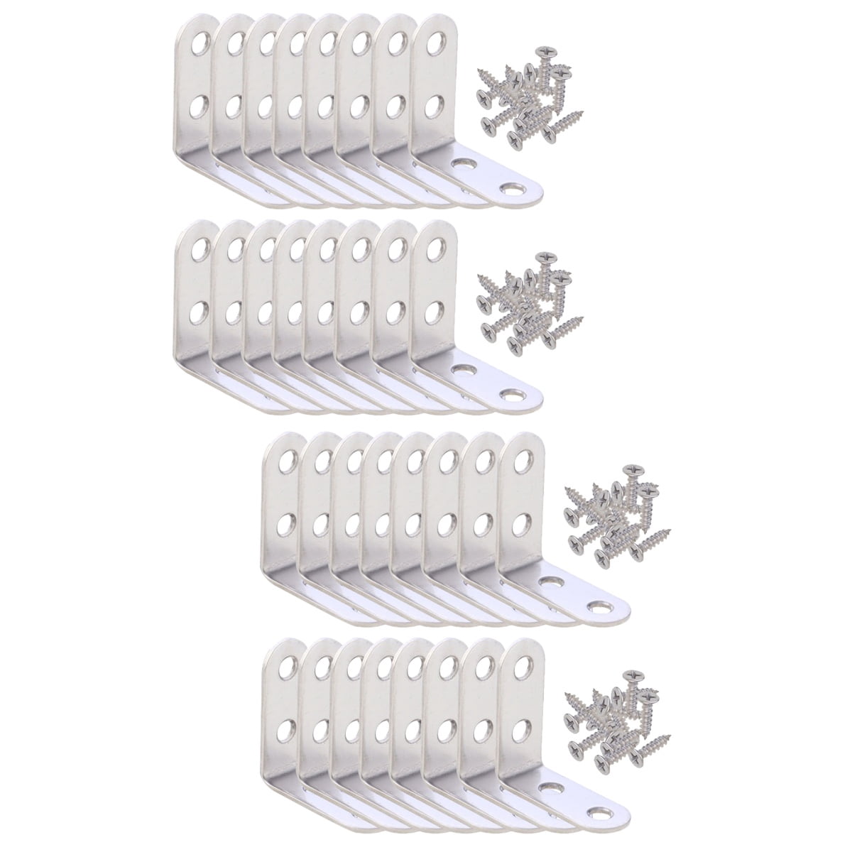HOMEMAXS 32 pcs Thickened Angle Brackets L-shaped Stainless Steel Angle ...