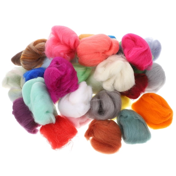 HOMEMAXS 36 Colors Rainbow Fiber Arts Supplies DIY Felting Work Baby
