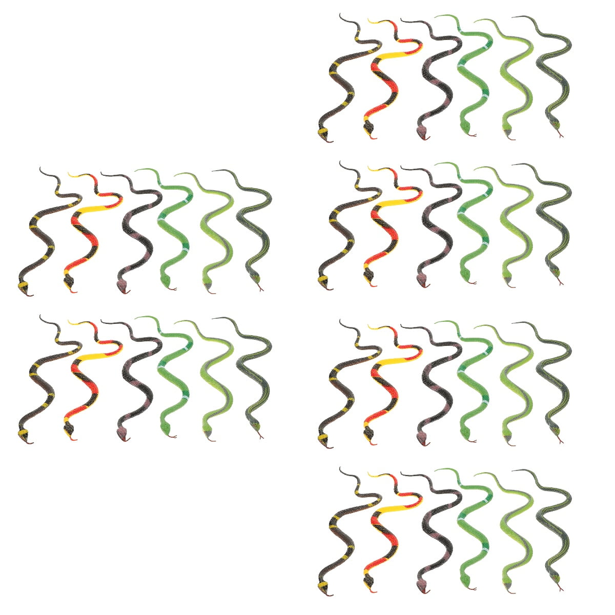 HOMEMAXS 36 Pcs Realistic Fake Snake Props Colored Snake Toys Party ...