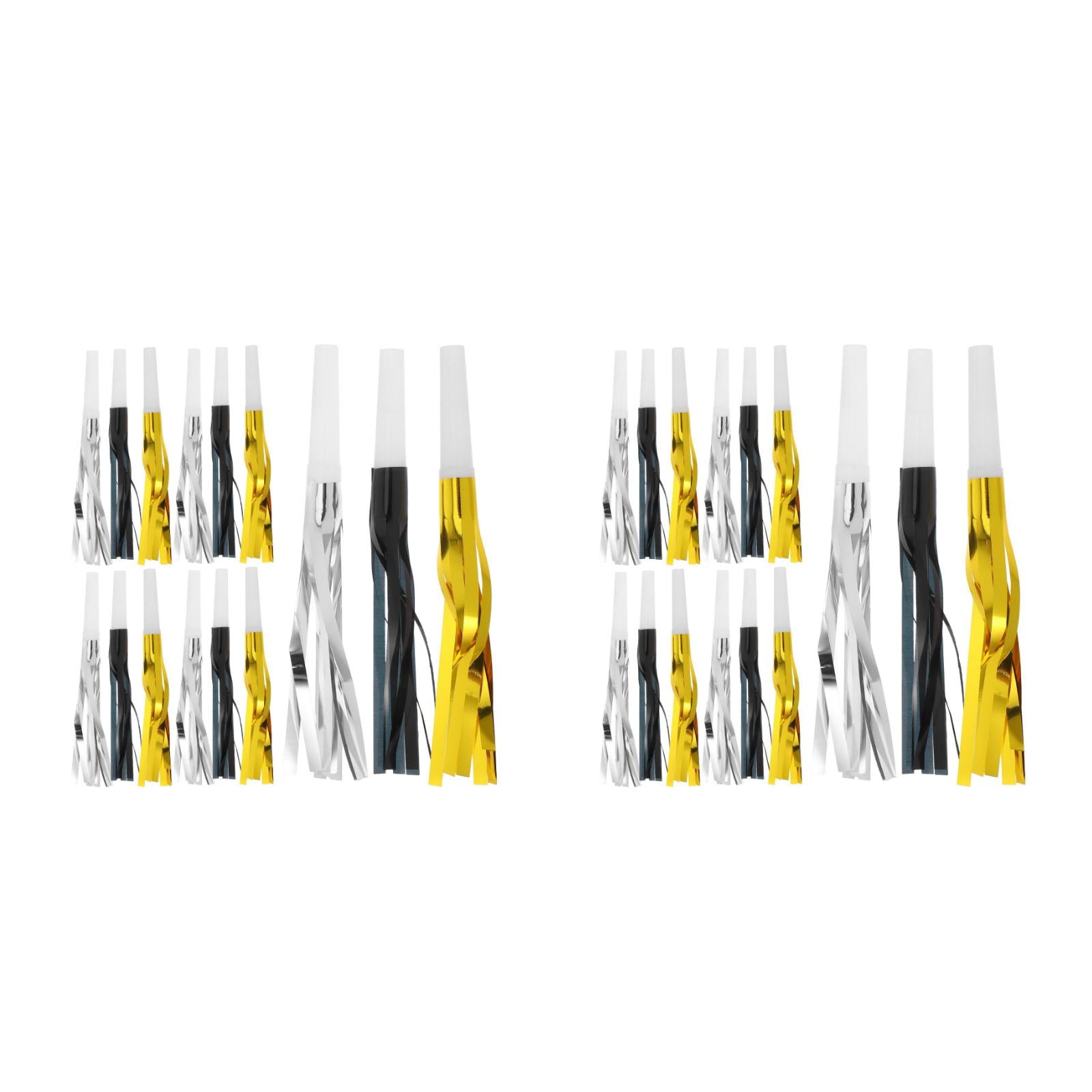 HOMEMAXS 36 pcs Birthday Whistle Party Horn Noise Maker Party Blower Blowouts Noisemaker Metallic Fringed Party Blower For Birthday Graduation Events